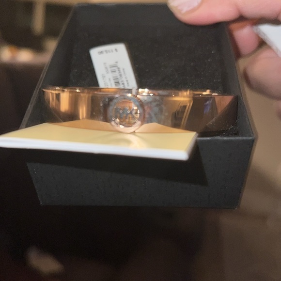 NWT MICHAEL KORS MK Logo Rose Gold Heritage Fulton Bangle MKJ3251791new with tag - Picture 10 of 12